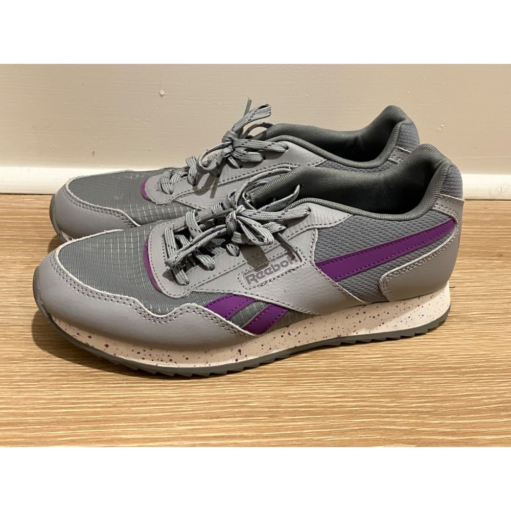REEBOK Classic Womens Ortholite SNEAKERS / SHOES Lace-Up Sz 8 Gray Purple